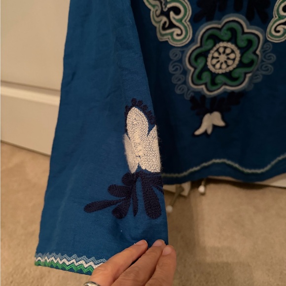 Tory Burch Blue Embroidered Blouse - Picture 2 of 4